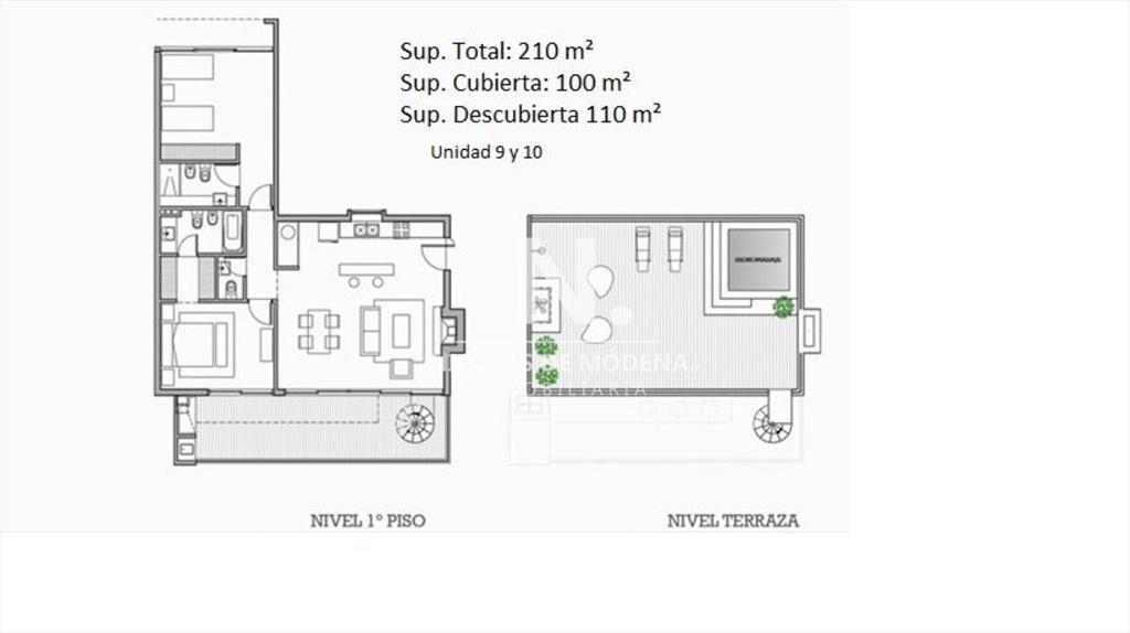 Vende apartamento de 2 dormitorios con terraza en