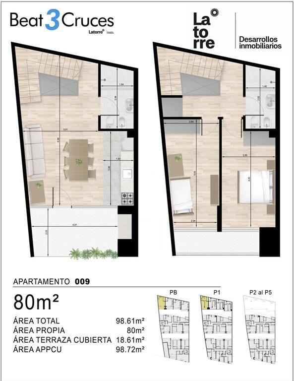 Venta Apartamento Duplex en Tres cruces
