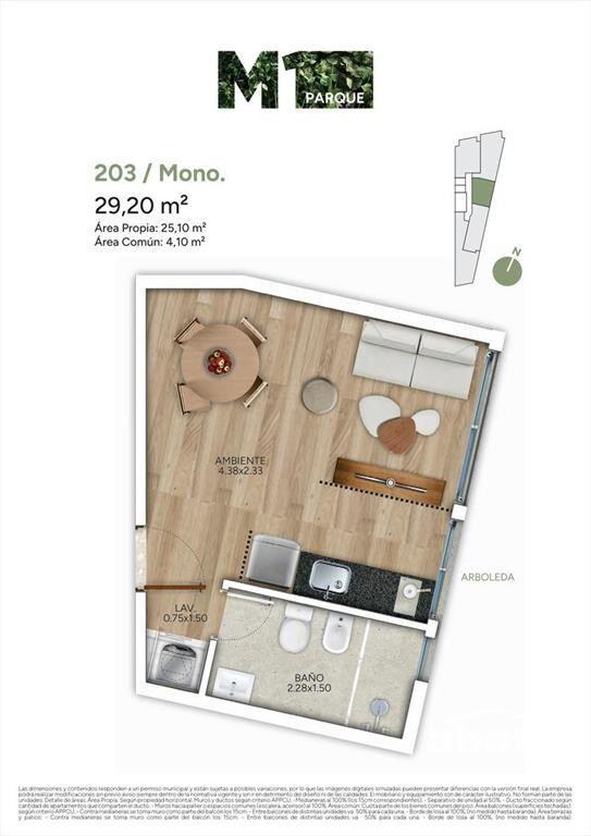 Venta apartamento monoambiente en la Blanqueada