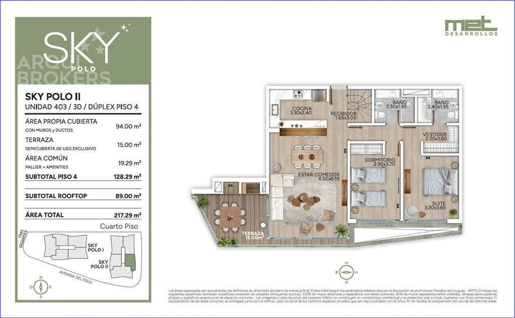 Apartamento penthouse de dos dormitorios en venta en Carras