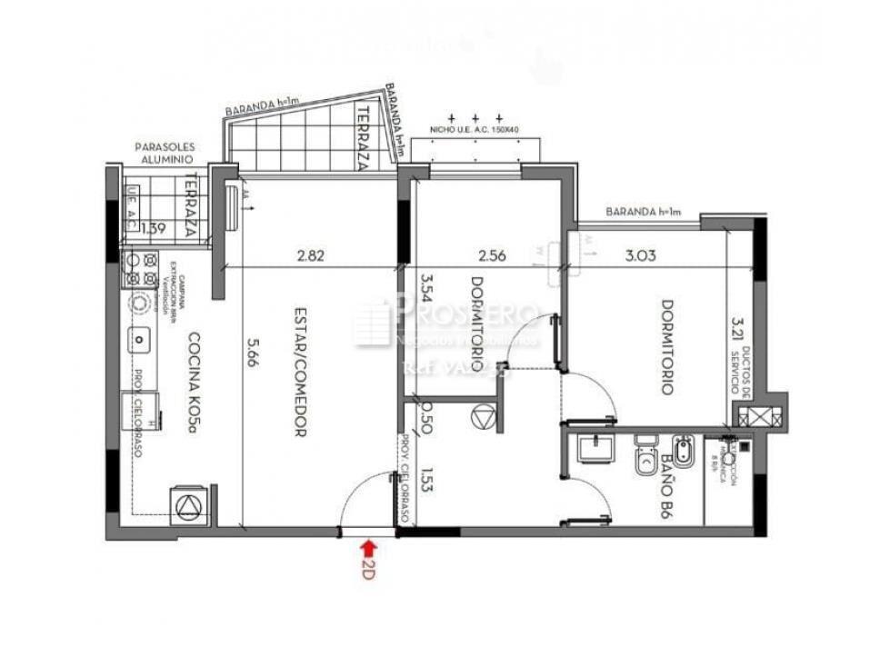 VA2235 Apto Nostrum Central 2dorm Centro Terraza