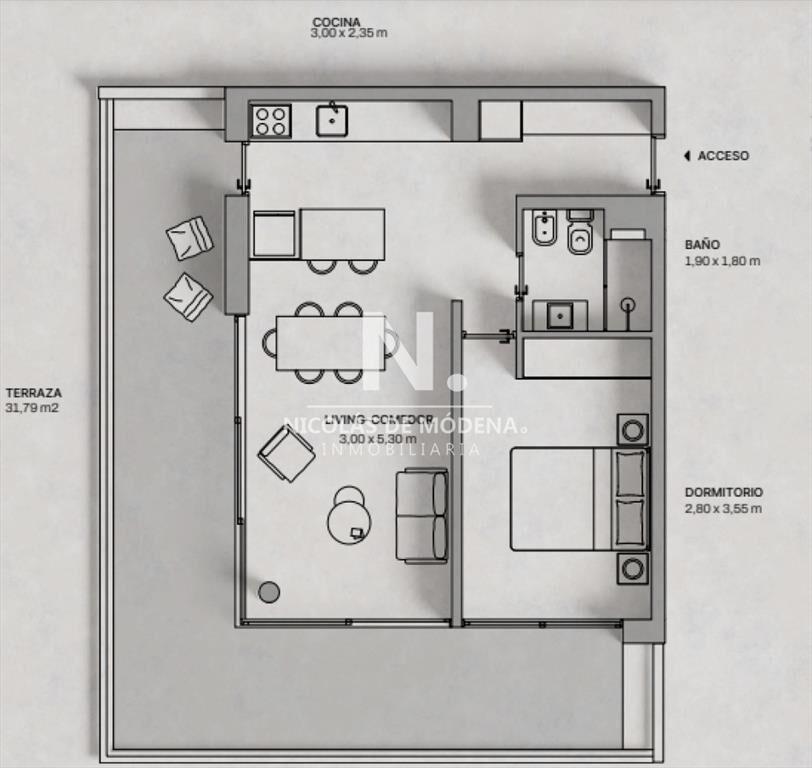 Vende apartamento de 1 dormitorio en Mansa, Punta