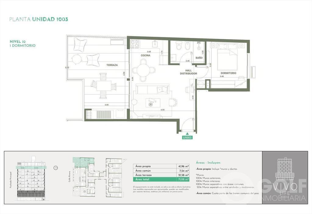 VENTA DE APARTAMENTO PENTHOUSE DE 1 DORMITORIO EN CORDON