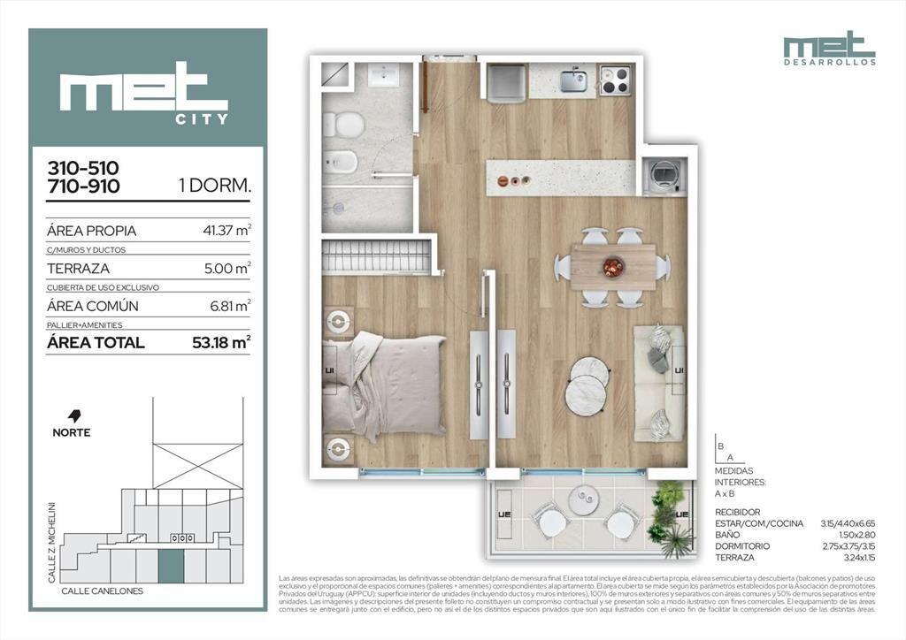 Venta Apartamento 1 Dormitorio en Barrio Sur