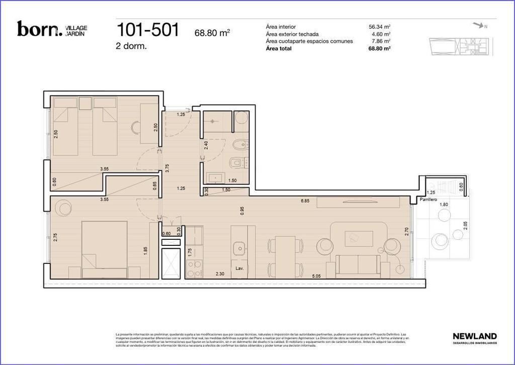 Apartamento de dos dormitorios en venta en La Blanqueada -