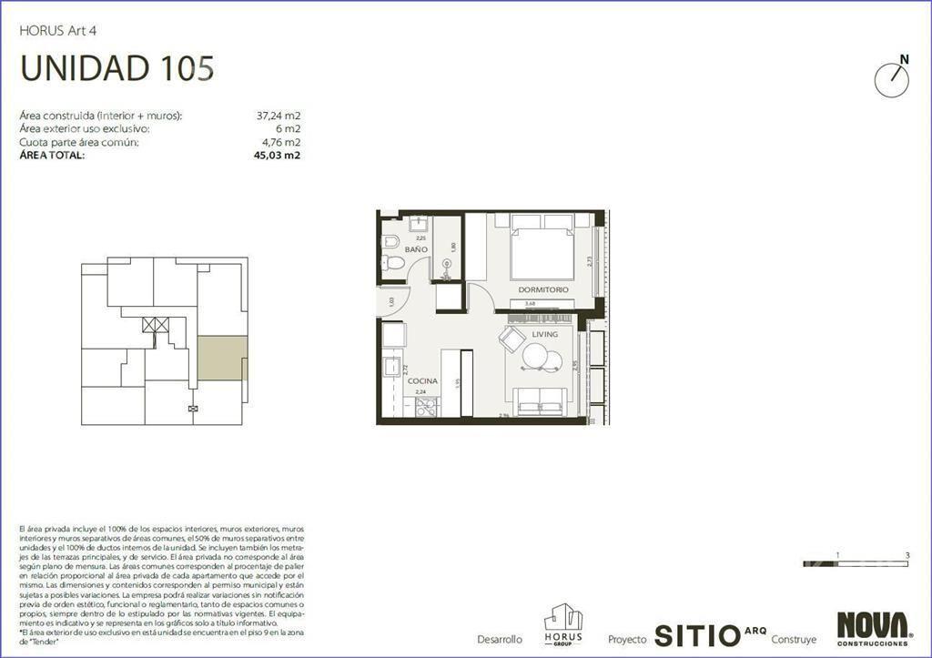 Apartamento de un dormitorio en venta en Centro - 105