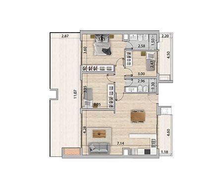 Apartamento de tres dormitorios en venta en Malvín - 403