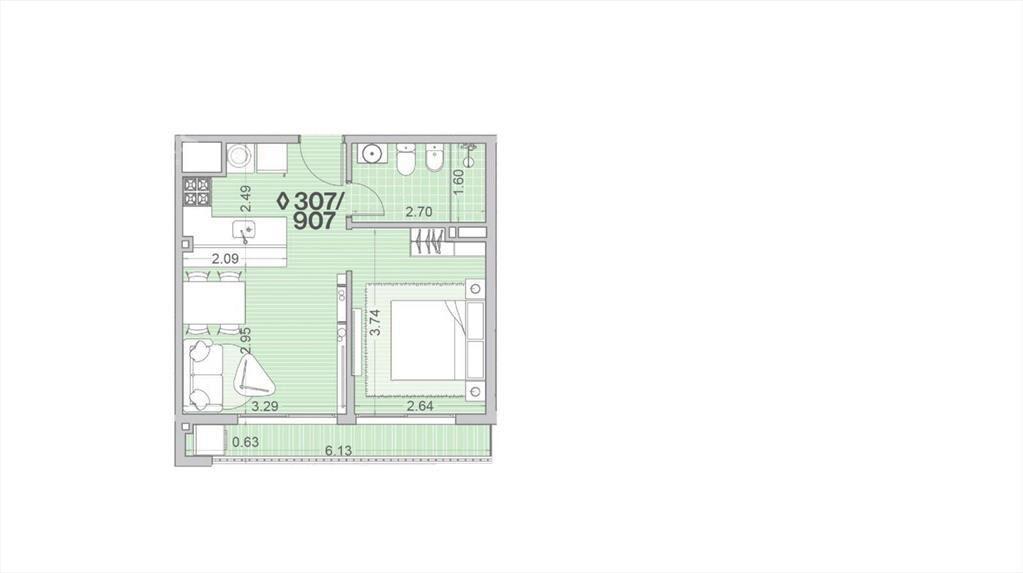 Venta apartamento un dormitorio en Palermo - 807