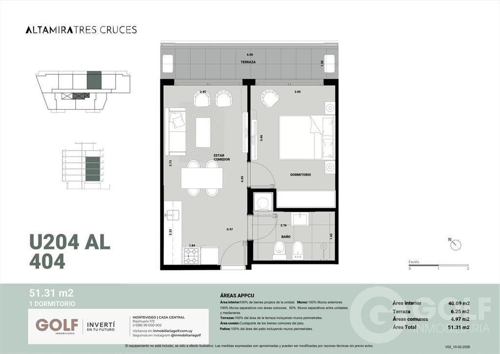 Venta de apartamento de 1 dormitorio en Tres Cruces