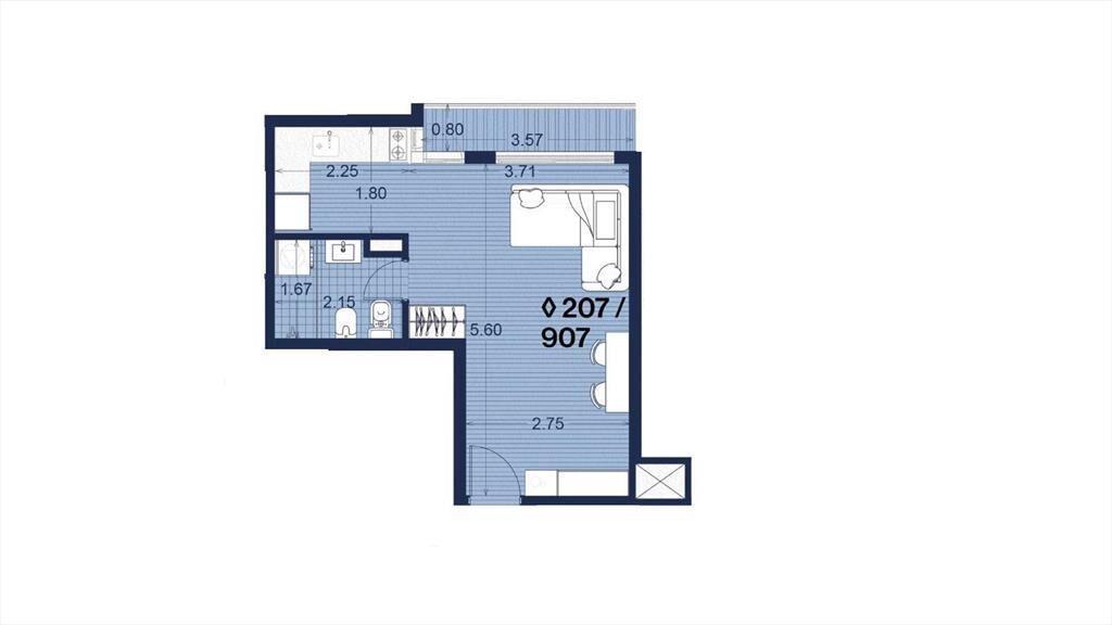 Venta apartamento monoambiente en Palermo - 507