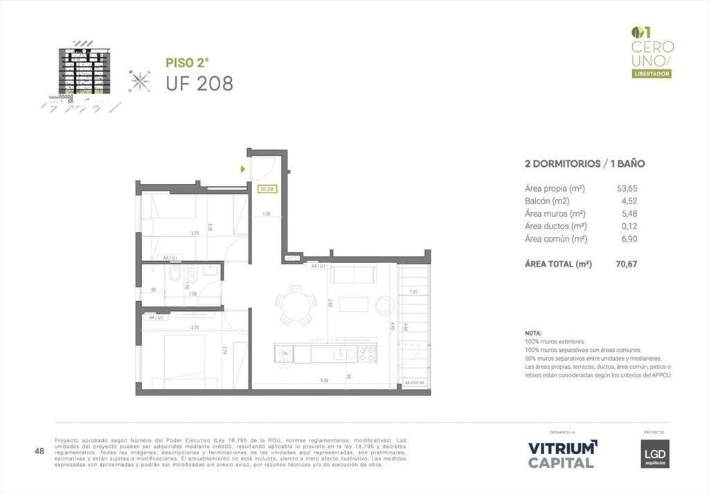 Venta Apartamento 2 Dormitorios Aguada Centro 01 Libertador
