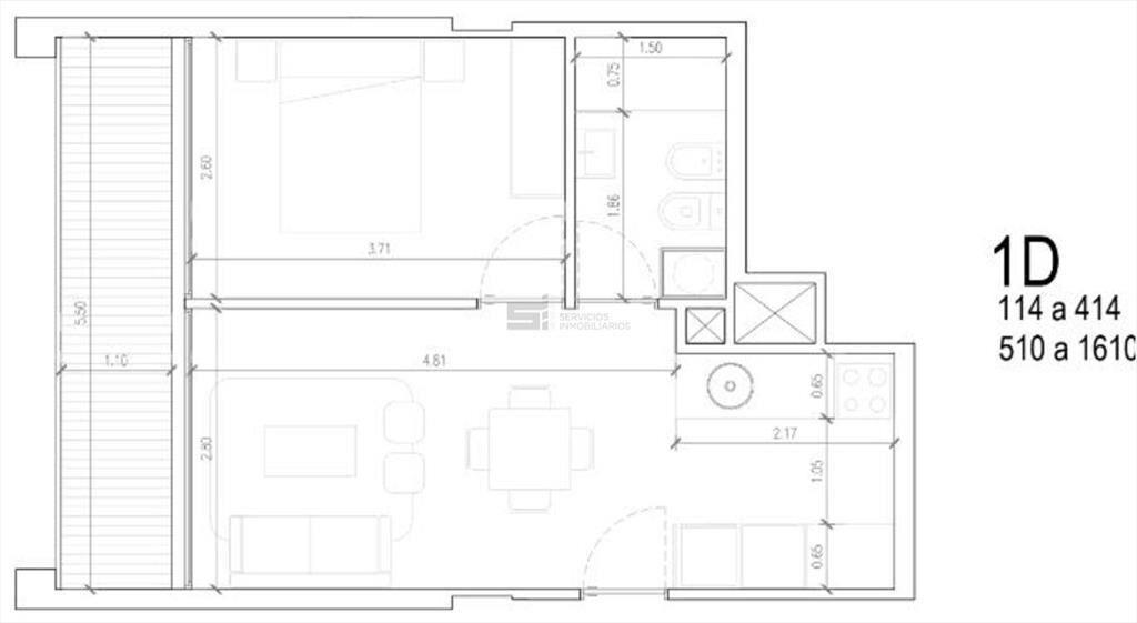 Se vende Apartamento de un dormitorio en La Blanqueada