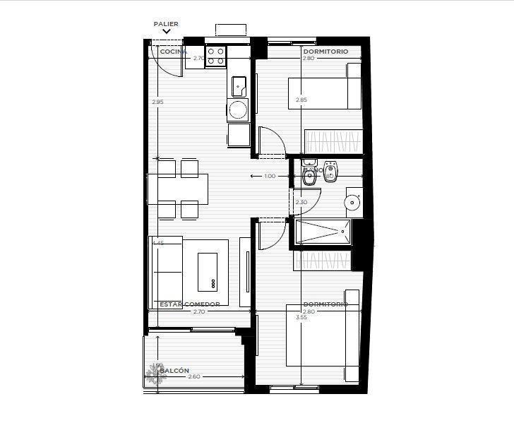 Venta Apartamento 2 dormitorios en Cordón a estrenar