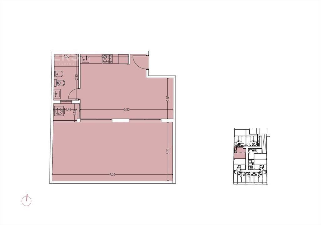 Apartamento monoambiente en venta en Cordón - 106