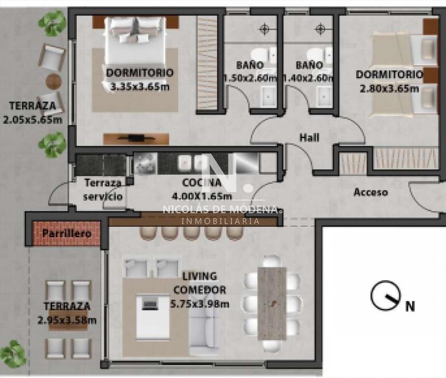 Departamento en venta muy cómodo e iluminado