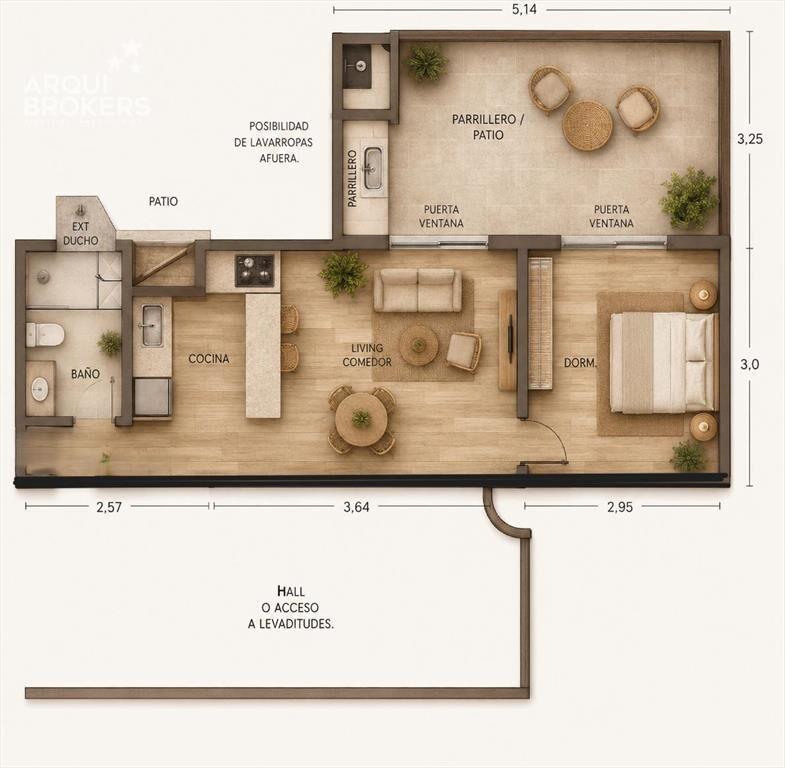 Apartamento de un dormitorio en alquiler en Pocitos Nuevo c