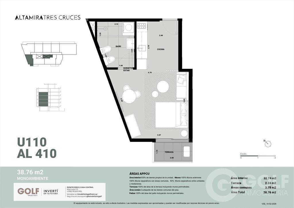 Monoambiente en venta- Tres Cruces