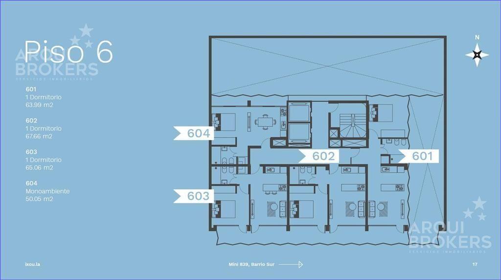 Apartamento de un dormitorio en venta en Barrio Sur - 601