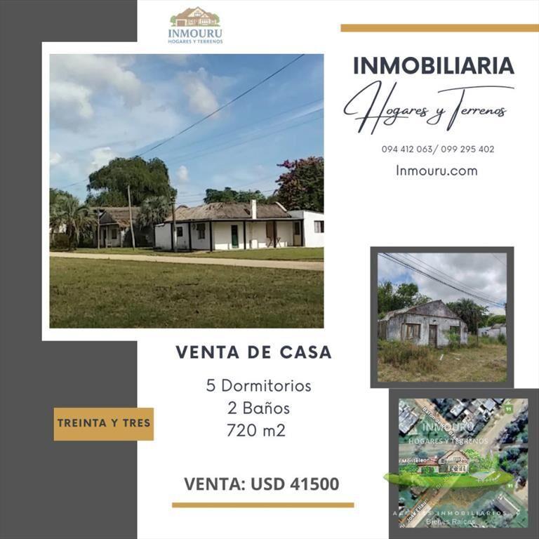 VENTA de casa en TREINTA Y TRES