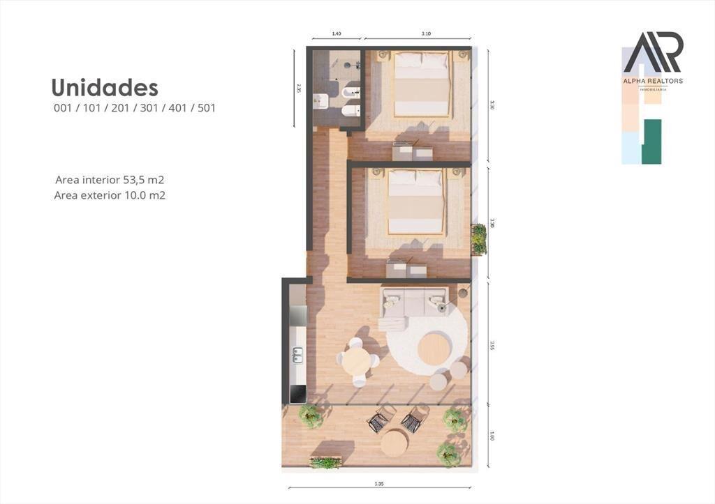 Apartamento de dos dormitorios a estrenar con garage