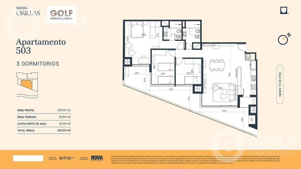 Venta de apartamento pent house de 3 dormitorios con terraz