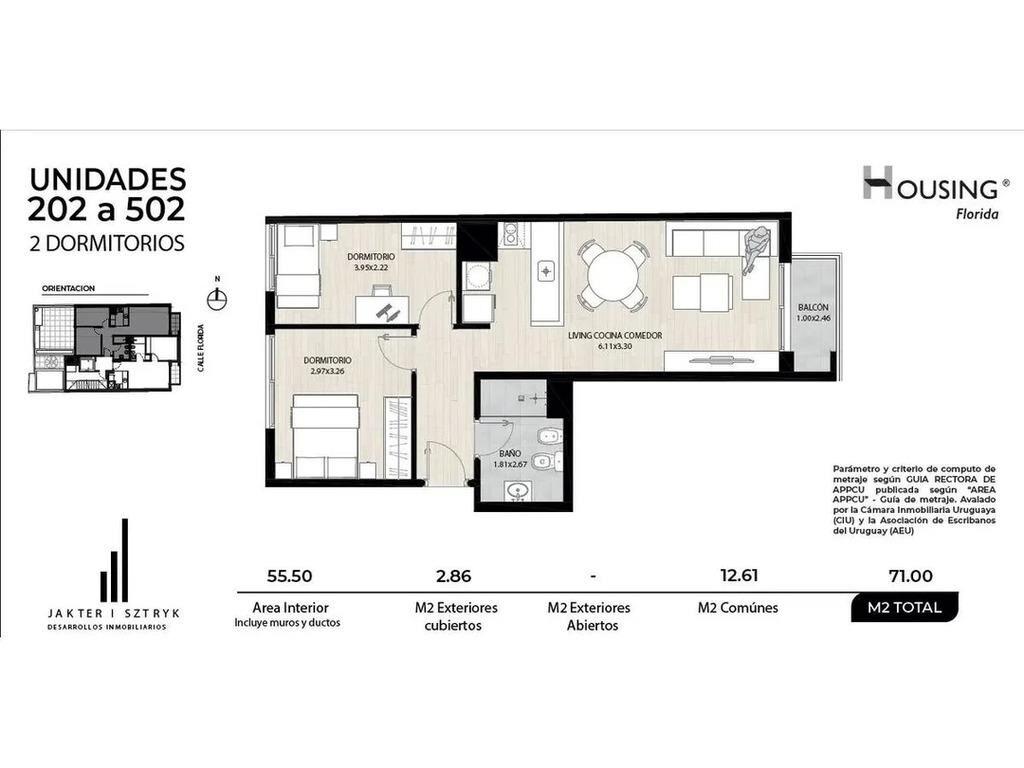Venta de apartamento de 2 dormitorios en Housing Florida
