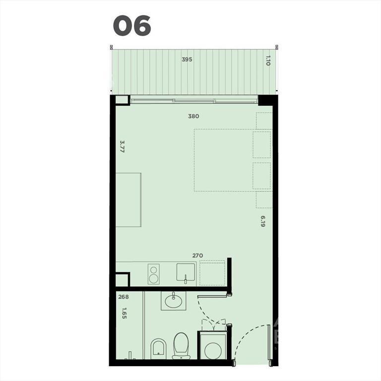 Apartamento monoambiente en venta en La Blanqueada - 406A