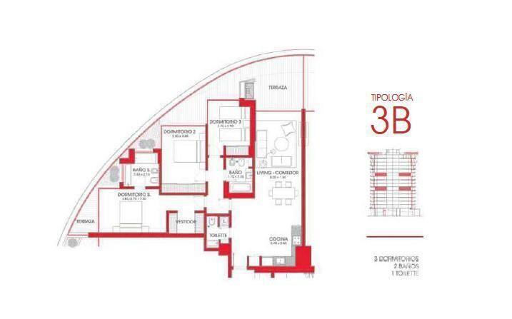 Apartamento de tres dormitorios en venta en Parque Roosevel