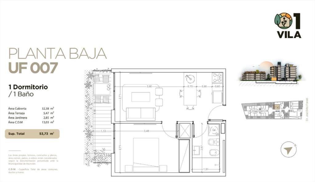 Venta Parque Batlle 1 dormitorio planta baja