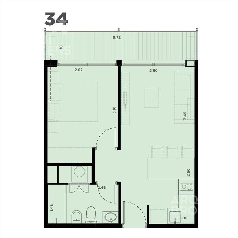 Apartamento de un dormitorio en venta en La Blanqueada - 13