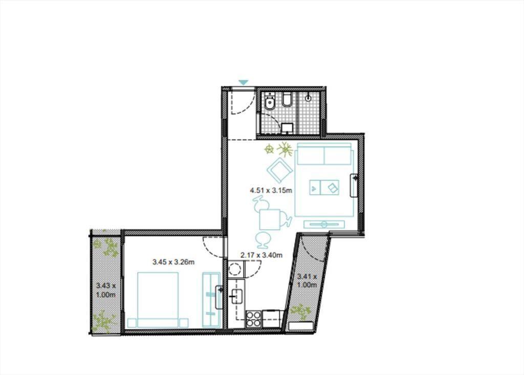 VENTA APARTAMENTO 1 DORMITORIO EN POZO PALERMO