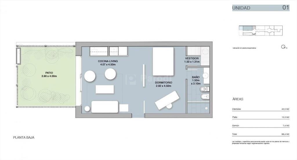 PARODI VENTA APARTAMENTO POCITOS  MONOAMBIENTES DUPLEX PENT