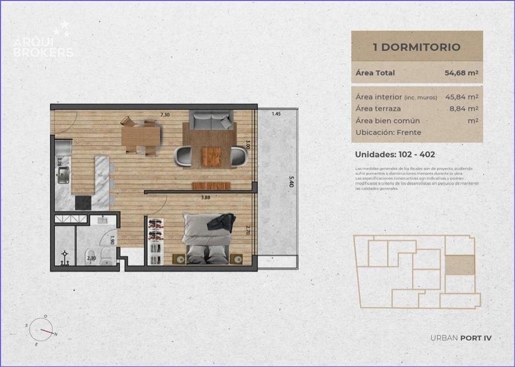 Apartamento de un dormitorio en venta en Pocitos Nuevo - 40