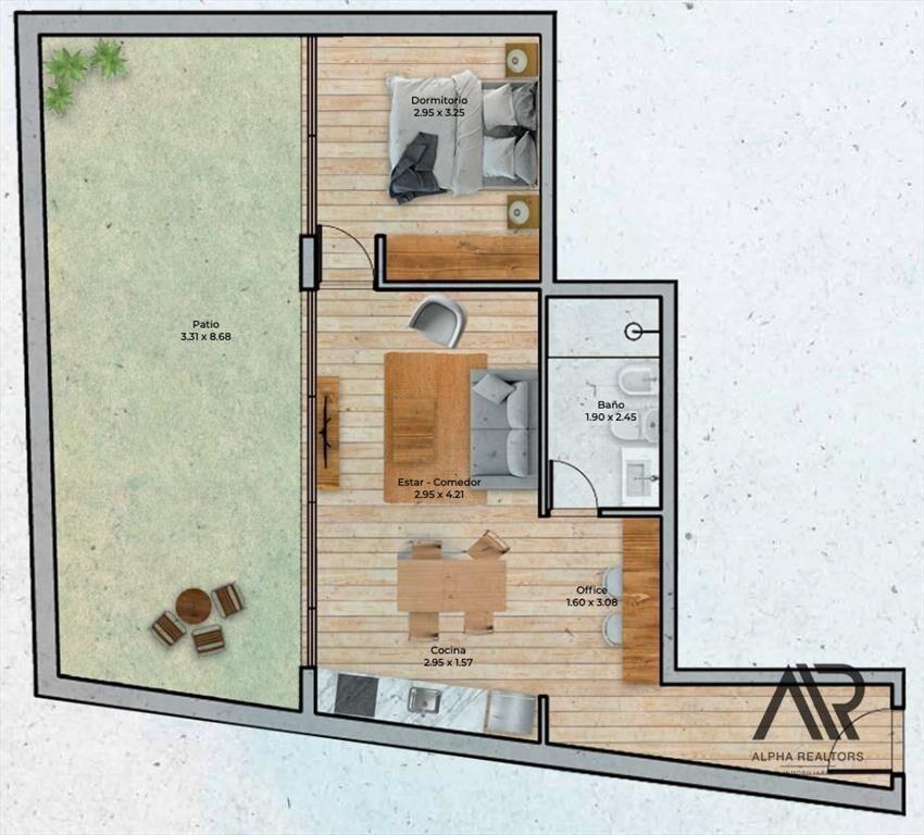 Apartamento en venta de 1 dormitorio en Pocitos Nuevo co...