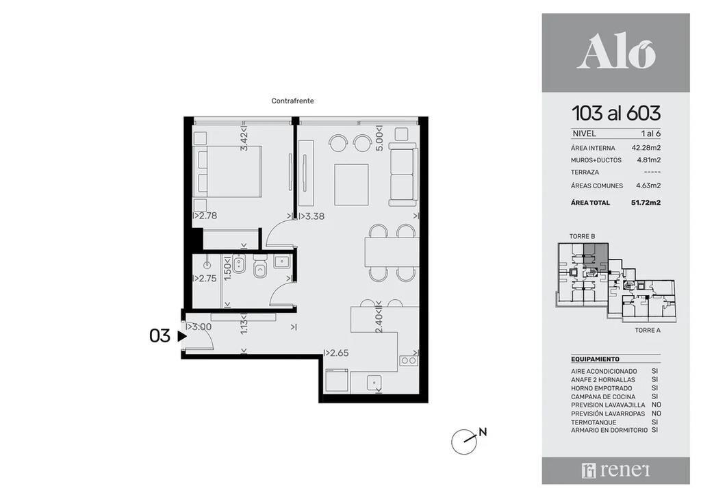 Venta de apartamento de 1 dormitorio en Aló 26, Pocitos