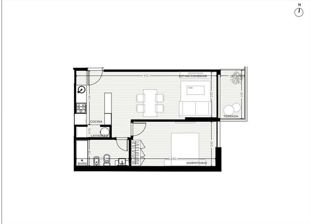 APARTAMENTO 1 DORMITORIO EN VENTA TRES CRUCES