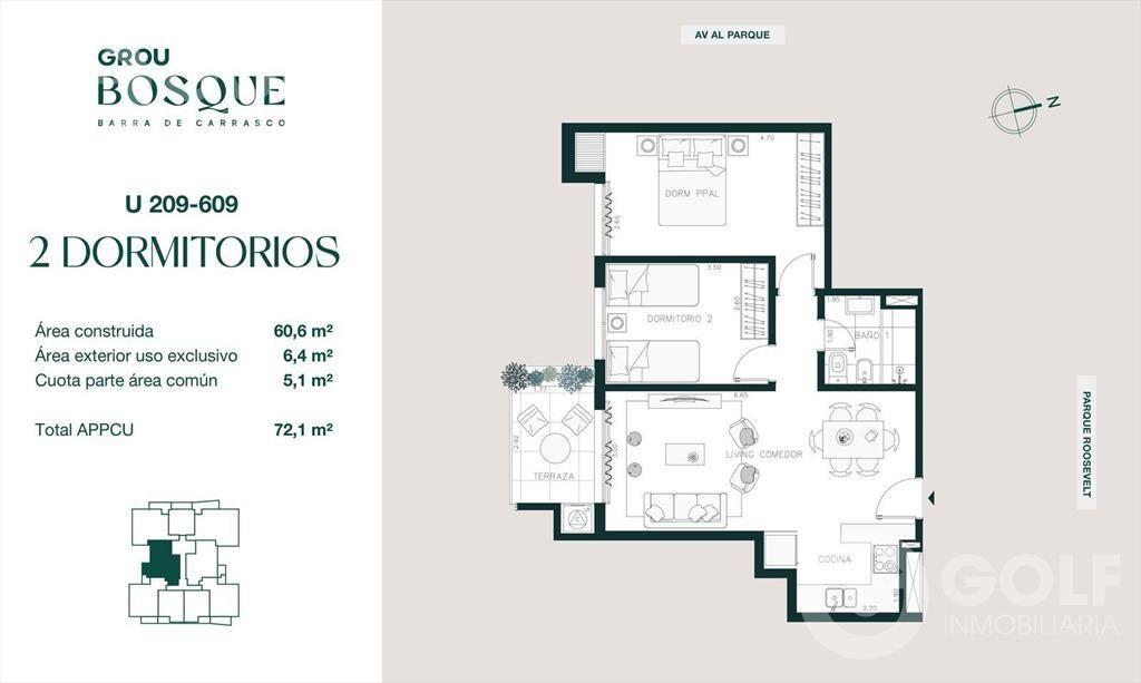 Venta de apartamento 2 Dormitorios en Barra de Carrasco