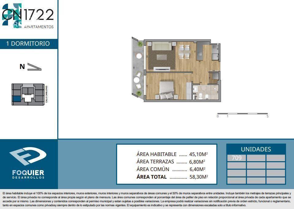 Apartamento de un dormitorio en venta en Cordón - 709