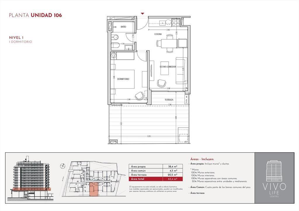 Venta Apartamento 1 Dormitorio en Centro