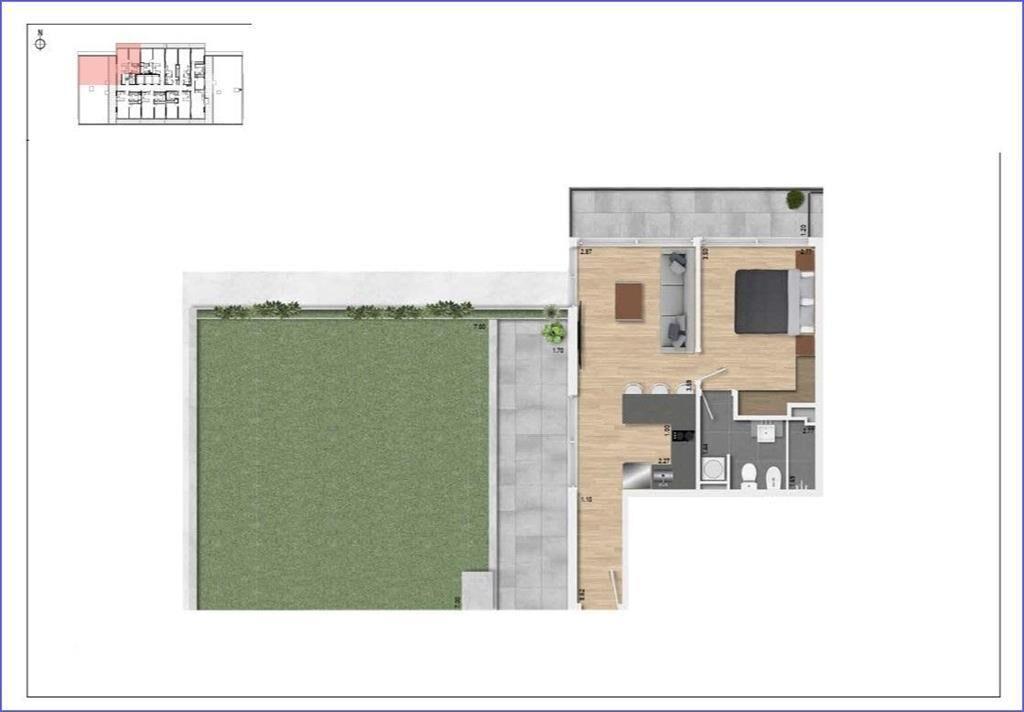 Apartamento penthouse de un dormitorio en venta en Buceo -