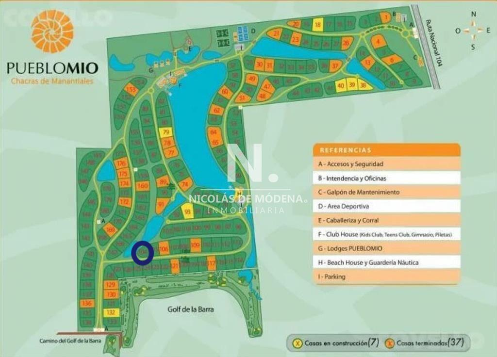 Terreno en venta en barrio cerrado Pueblo Mio.