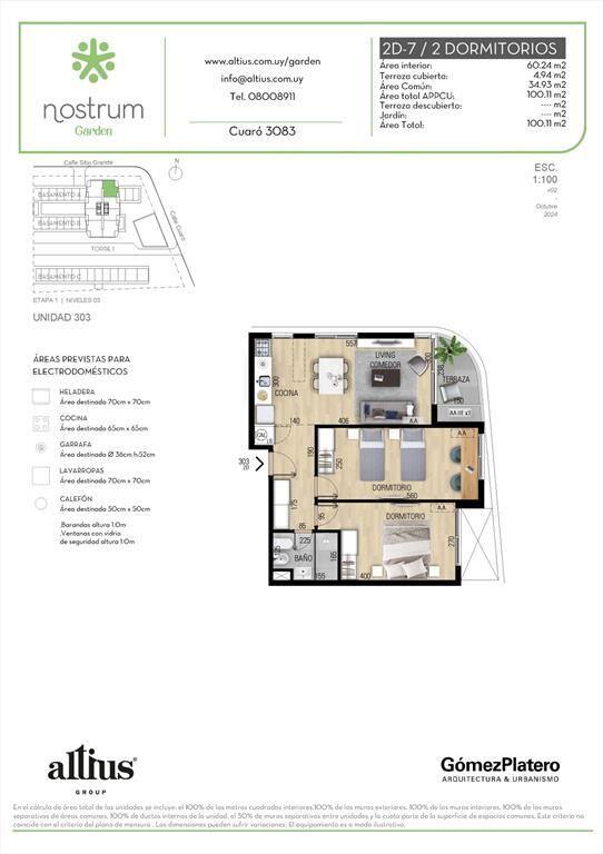 VENTA 2 DORMITORIOS NOSTRUM GARDEN PRADO