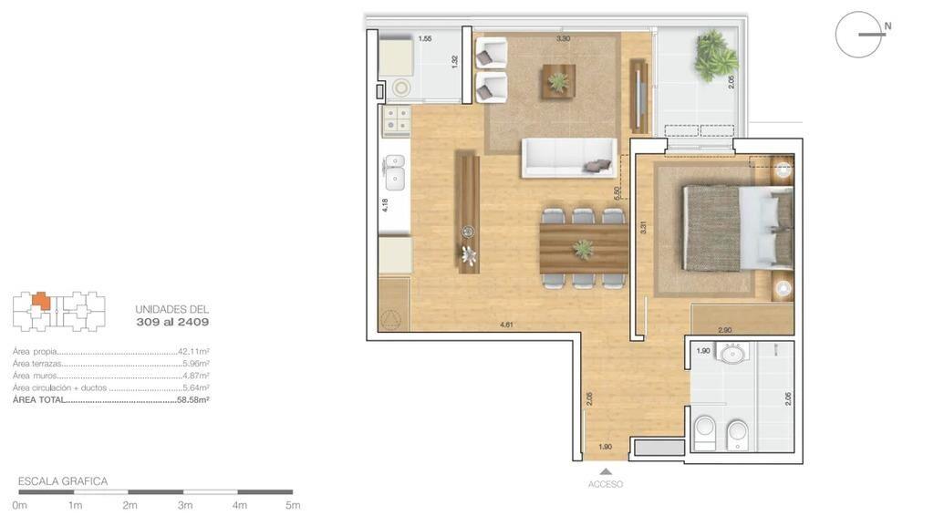 Venta apartamento de 1 dormitorio con renta en Estrellas del