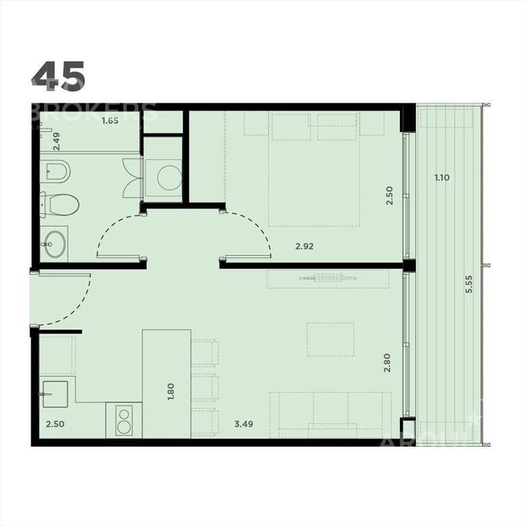 Apartamento de un dormitorio en venta en La Blanqueada - 14