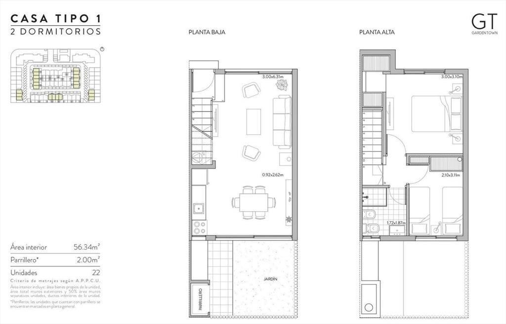 Venta Casa dúplex 2 dormitorios Garden Town