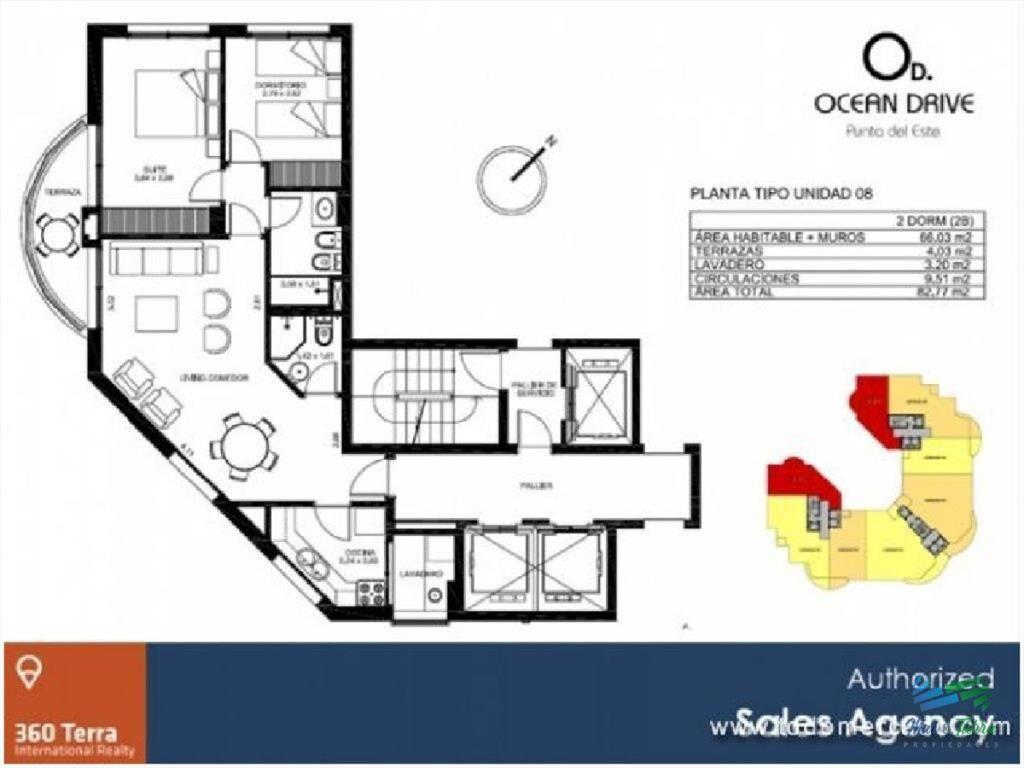 Apartamento en Roosevelt, 2 dormitorios *