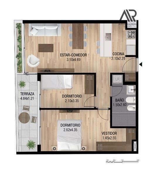 Apartamento en venta c/ cochera en Tres Cruces