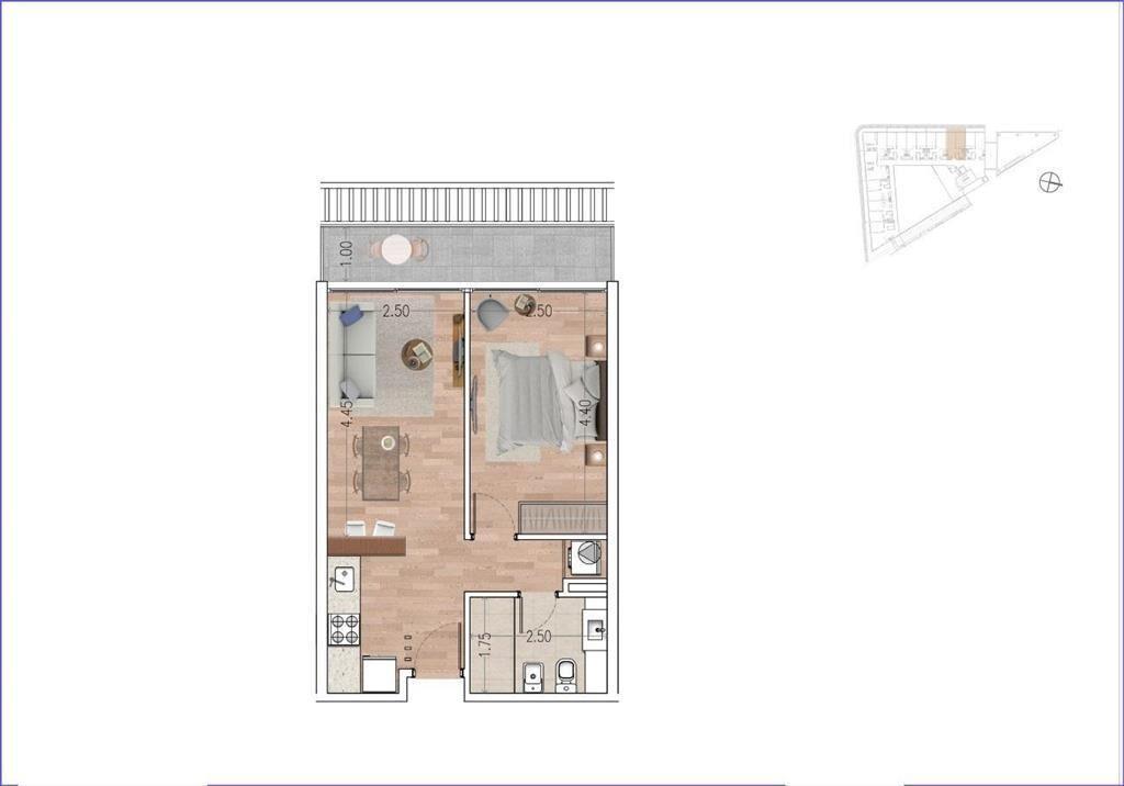 Apartamento de un dormitorio en alquiler en  Carrasco - 102