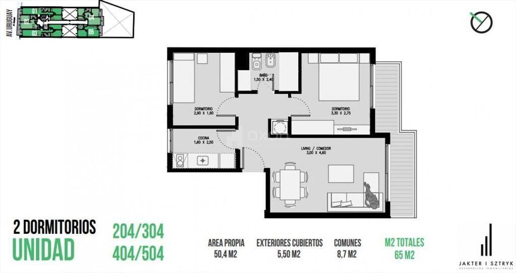 VENTA LANZAMIENTO DE APARTAMENTO DE 2 DORMITORIOS EN BARRIO