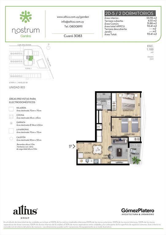 VENTA APARTAMENTO 2 DORMITORIOS NOSTRUM GARDEN